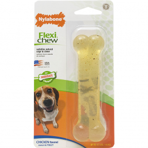 thumbnail image 2 of Dog Chew Toy Chew Ring Bone & Toy Twin Pack Chicken Flavor Medium Up To 35 Lbs Nylabone Puppy 2 of 14