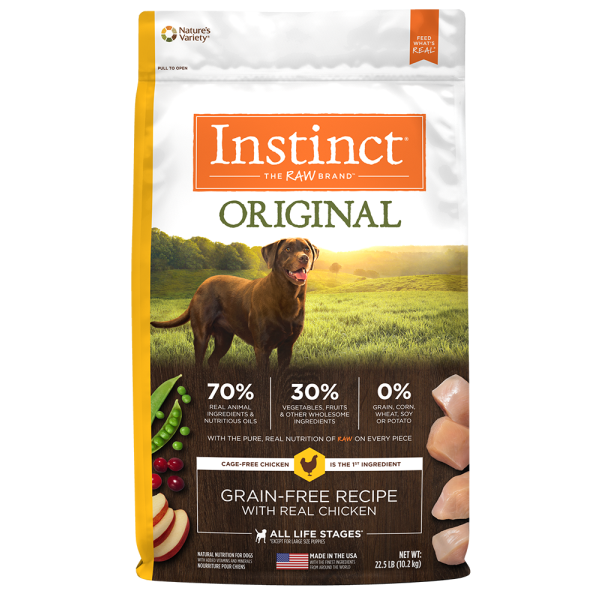 Instinct Dog Original GF Kibble CageFree Chicken 22.5 lb Instinct-Dog-Original-GF-Kibble-CageFree-Chicken-22.5lb