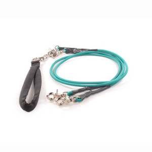 Bungee PupEE Double Leash 4in Teal SM Up to 25 lb