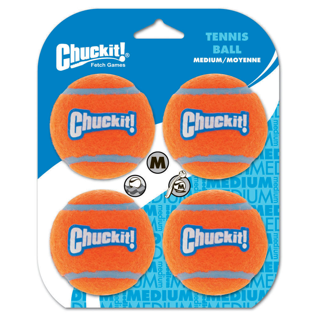 CHUCK IT! Chuckit! Tennis Balls Medium 4PK Float to Tommy